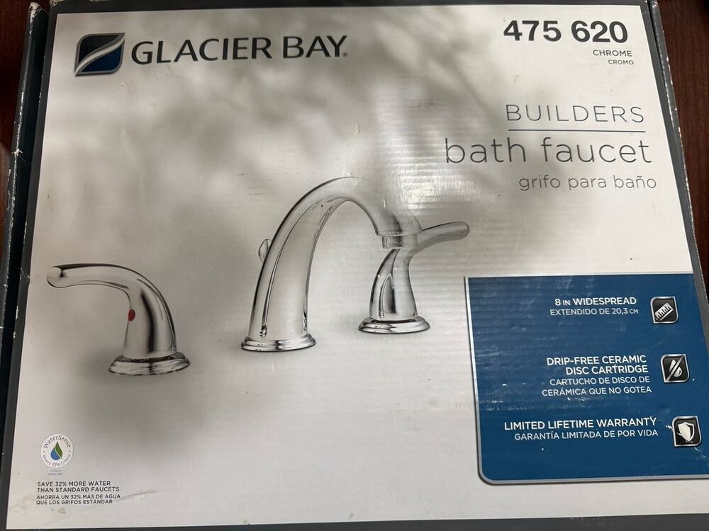 Glacier Bay Builders 8'' Widespread 2-Handle Bathroom Faucet Polished Brass
